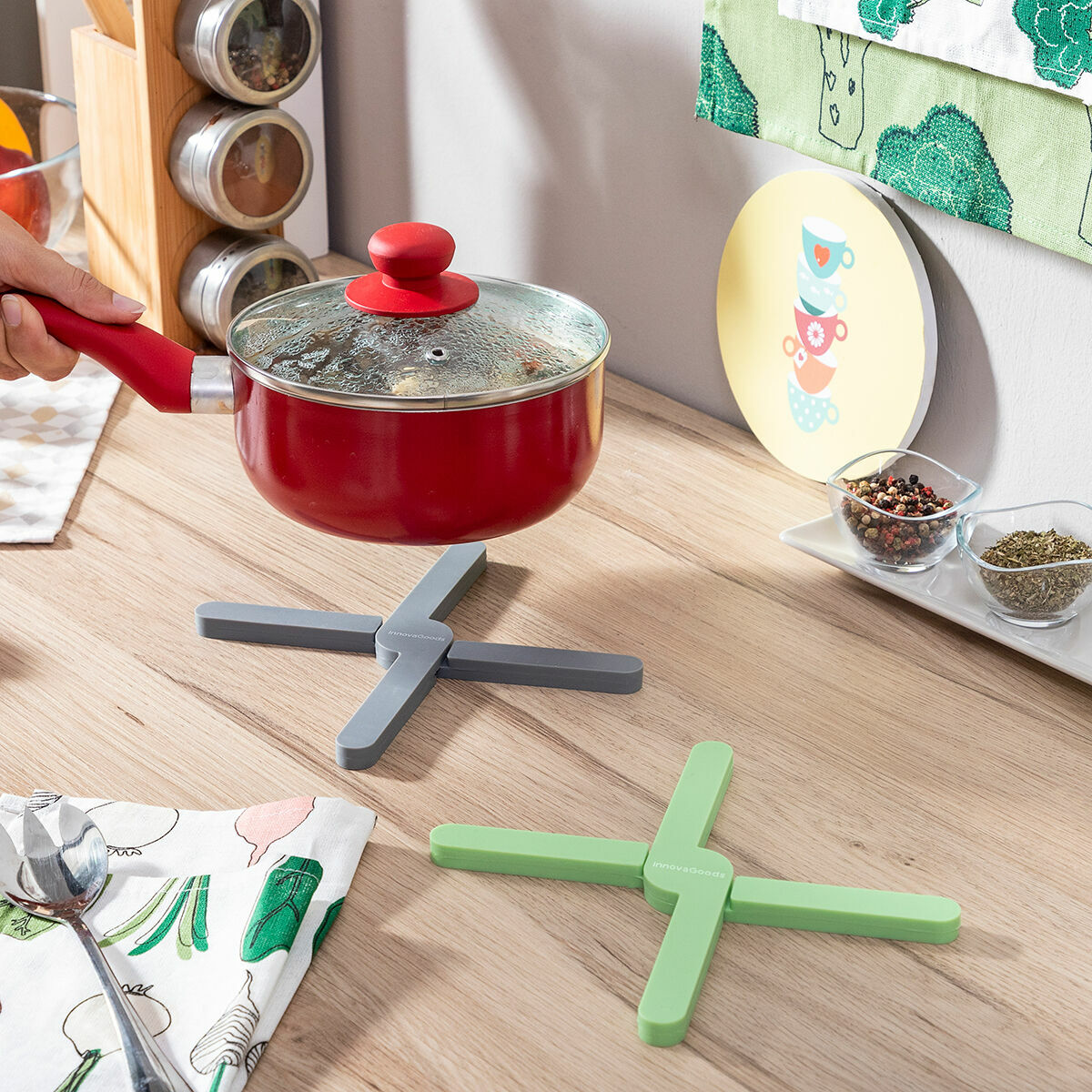 Individual Folding Silicone Trivet Folvet InnovaGoods 2 Units-0