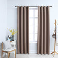 Vidaxl blackout curtain with metal rings 2 pcs 140x175 cm taupe