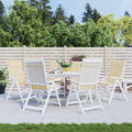Vidaxl garden chair cushions high 6 pcs high back 120x50x3 cm fabric beige