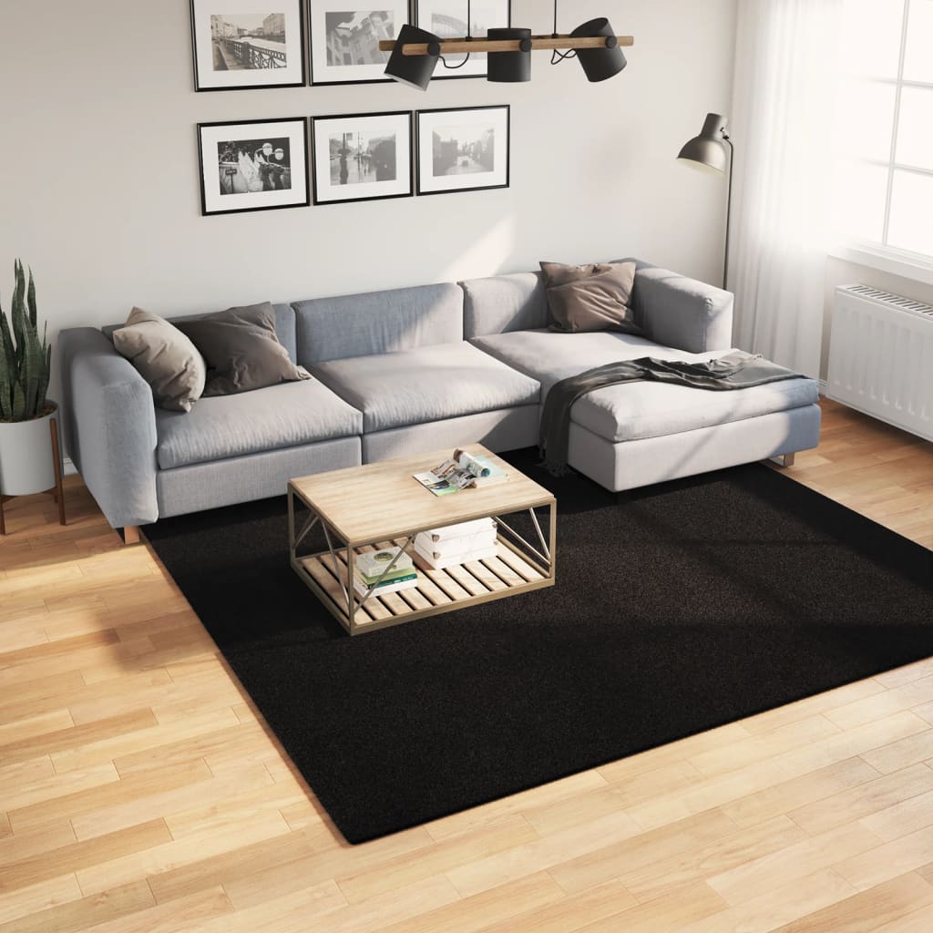 Vidaxx rug huarte short pile soft washable 240x240 cm black