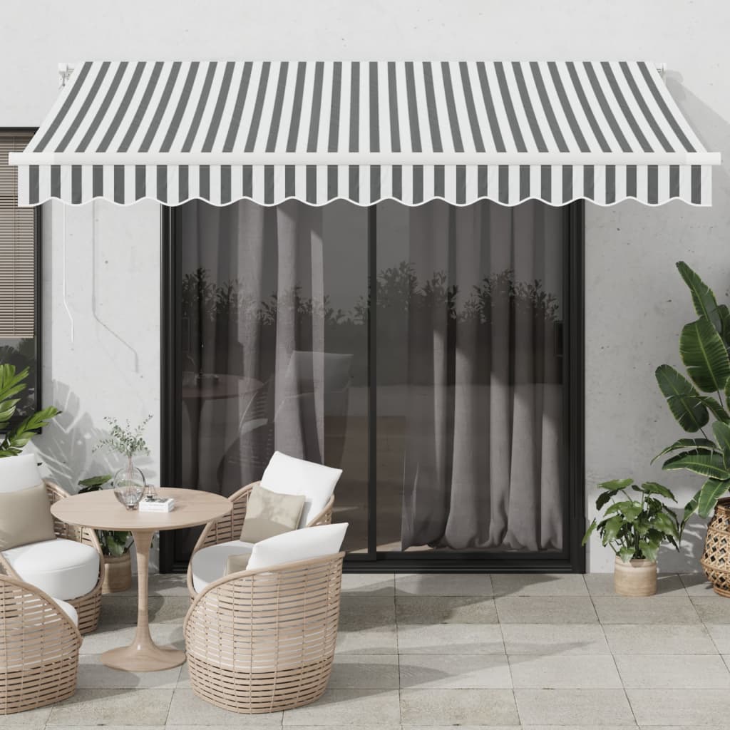 VidaXL Awning automatically extendable LED 350x250 cm anthracite and white