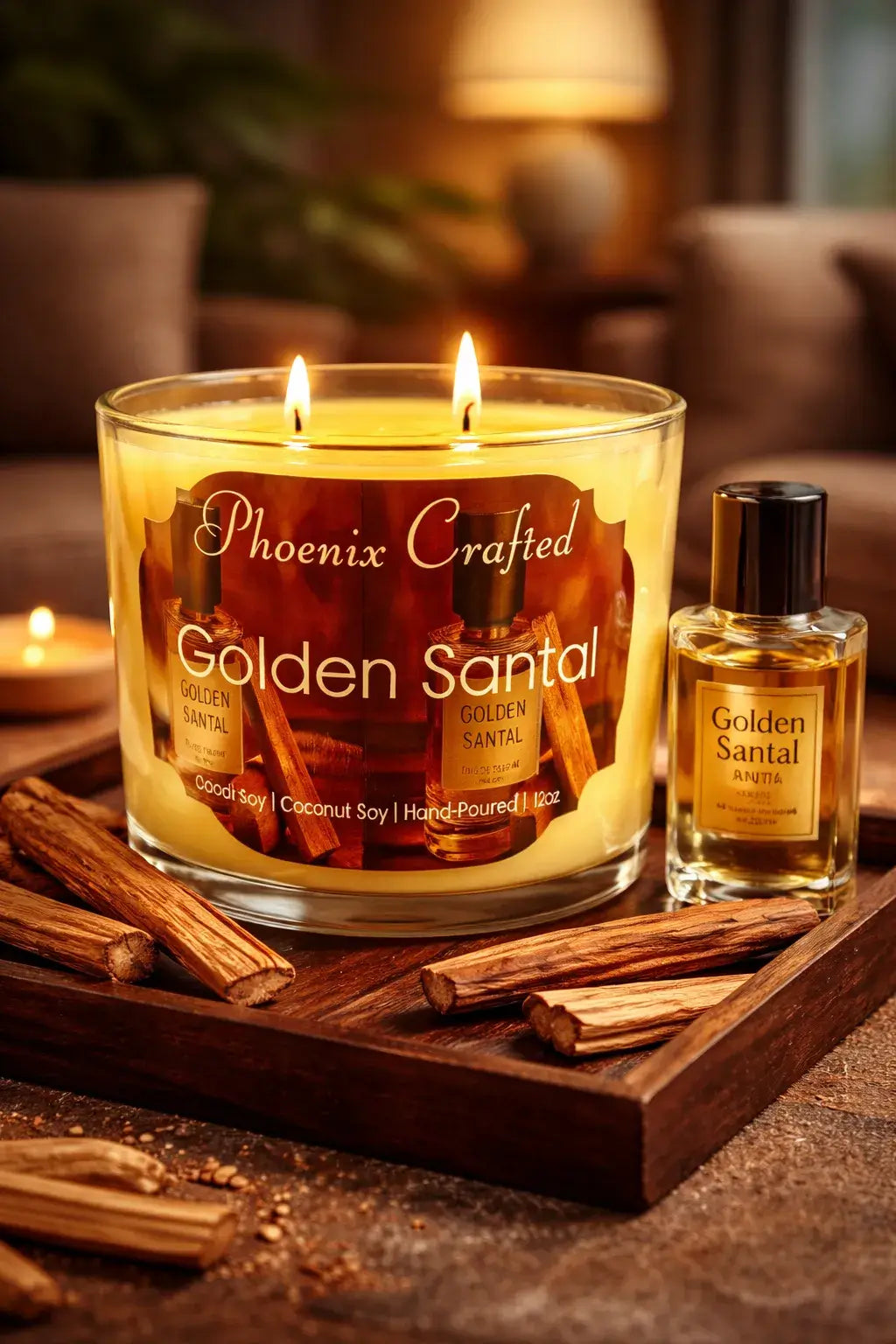Golden Santal Candle