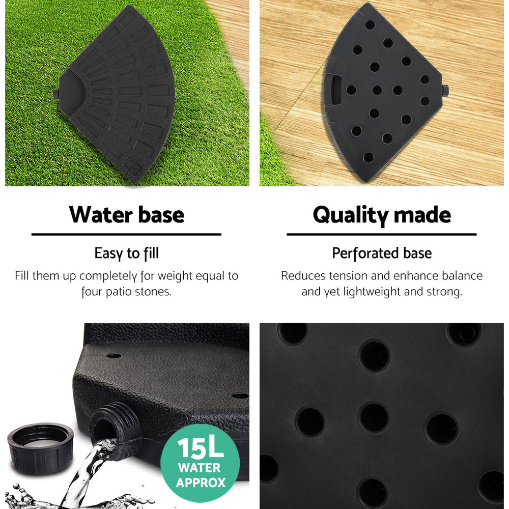 NNEDSZ 3M Umbrella with 48x48cm Base Outdoor Umbrellas Cantilever Sun Beach Garden Patio Black-4